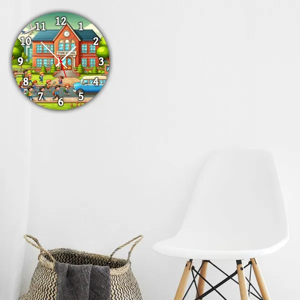 Multicolour_School_Life_Mdf_Wooden_Wall_Clock_Without_Glass_(25.4_Cm_X_25.4_Cm_X_1.5_Cm)_Modern_Look_Clock_Dc_Quality