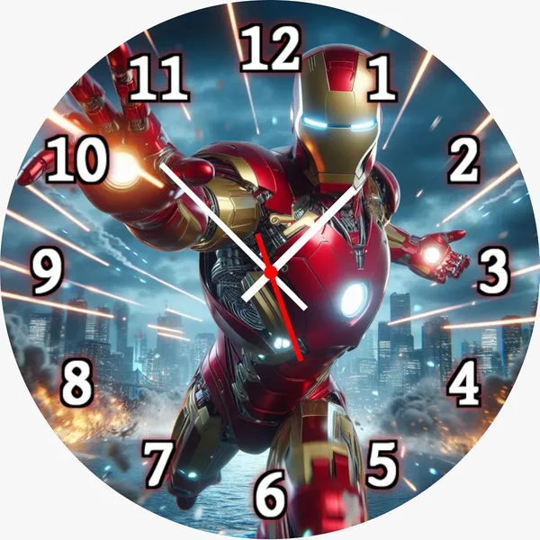 Multicolour_Ironman_Mdf_Wooden_Wall._Clock_Without_Glass_(25.4_Cm_X_25.4_Cm_X_1.5_Cm)_Modern_Look_Clock_Dc_Quality