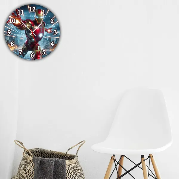 Multicolour_Ironman_Mdf_Wooden_Wall._Clock_Without_Glass_(25.4_Cm_X_25.4_Cm_X_1.5_Cm)_Modern_Look_Clock_Dc_Quality