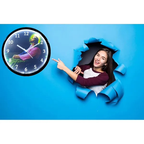 White_Black_Jesus_Led_Light_Abs_Plastic_Wall_Clock_With_Glass_In_Front