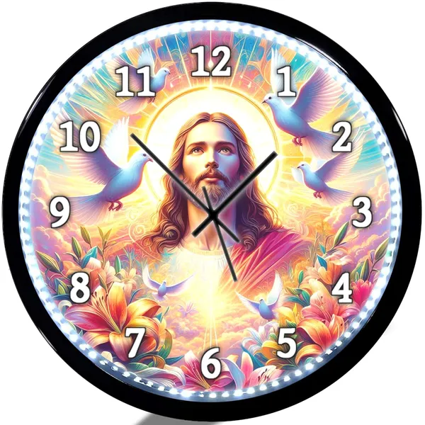 White_Jesus_New_Led_Light_Abs_Plastic_Wall_Clock_With_Glass_In_Front