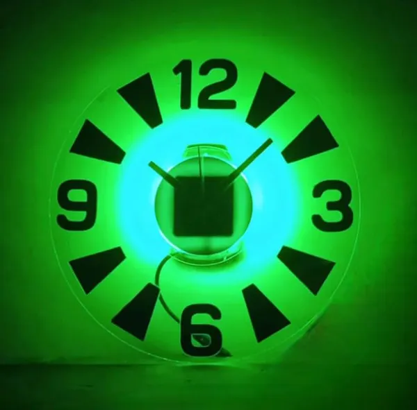 Green_Acrylic_Modern_Neon_Wall_Clock_With_Neon_Led_Backlight_Also_With_Golden_Digit_(12_Inches)_-_Neon_Light