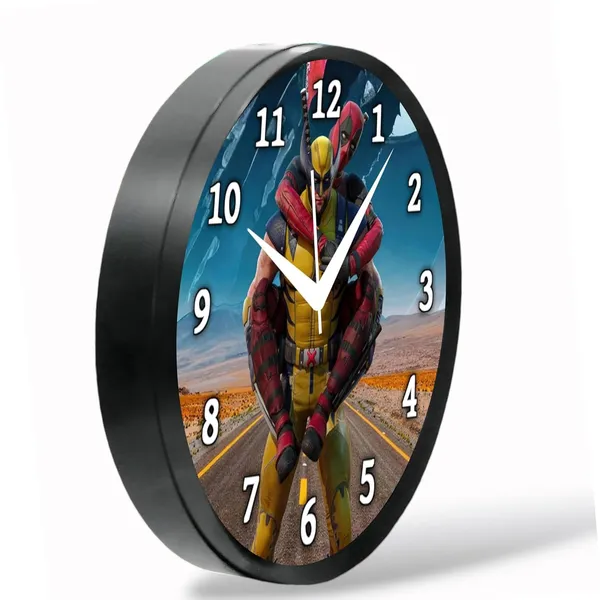 Multicolour_Dadpool_&_Wolverine_01_Abs_Plastic_Wall_Clock_With_Glass_In_Front_28_X28_X_6_Cm