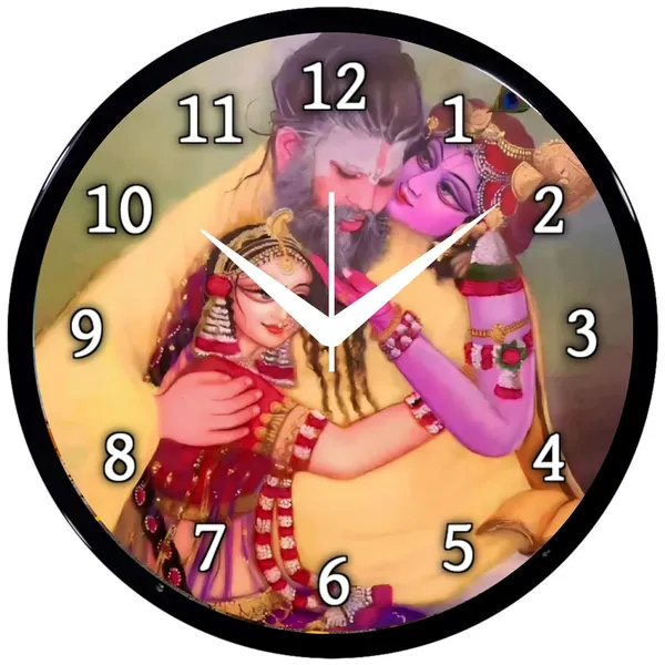 Multicolour_Sant_Shri_Hit_Premanand_Govind_Sharan_Ji_Maharaj_Abs_Plastic_Wall_Clock_With_Glass_In_Front_28_X_28_X_6_Cm