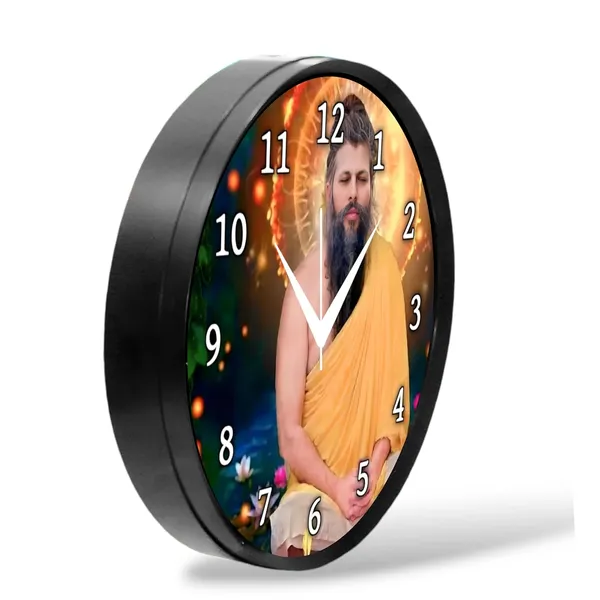 Multicolour_Sant_Shri_Hit_Premanand_Govind_Sharan_Ji_Maharaj_Abs_Plastic_Wall_Clock_With_Glass_In_Front_28_X_28_X_6_Cm_New