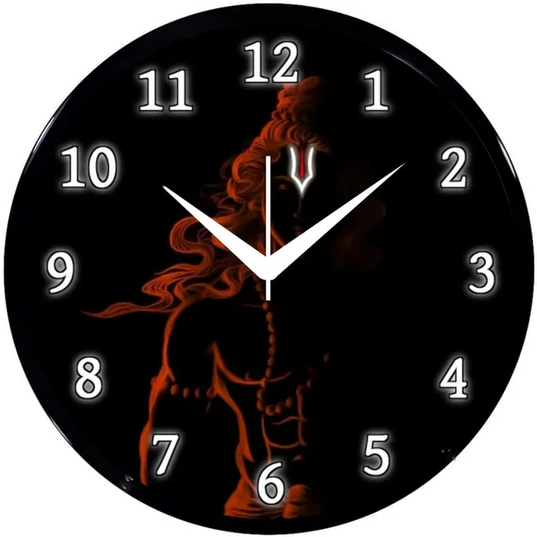Multicolour_Round_Wall_Clock_28_X_28_X_6_Cm,_Abs_Plastic_Frame_With_Glass_Front_Modern_Decorative_Clock_For_Home,_Office,_Living_Room_(Ram_Ji)