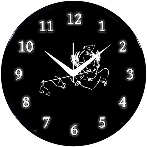 Multicolour_Round_Wall_Clock_28_X_28_X_6_Cm,_Abs_Plastic_Frame_With_Glass_Front_Modern_Decorative_Clock_For_Home,_Office,_Living_Room_(Krishna_Ji)