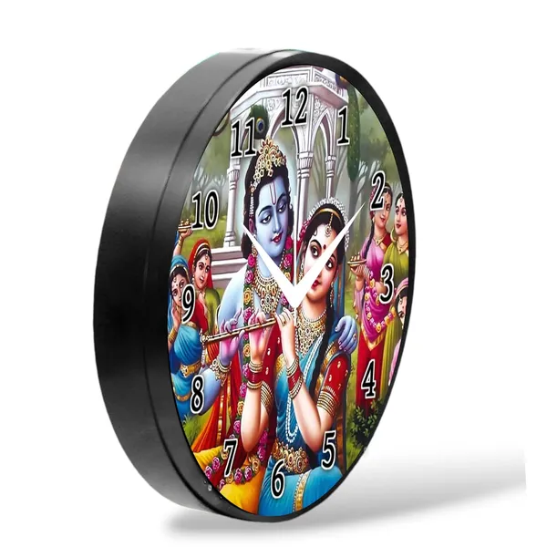 Multicolour_Round_Wall_Clock_Radhe_Krishna_8_X_28_X_6_Cm,_Abs_Plastic_Frame_With_Glass_Front_Modern_Decorative_Clock_For_Home,_Office,_Living_Room