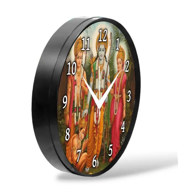 Multicolour_Round_Wall_Clock_Sita_Ram_Ji_28_X_28_X_6_Cm,_Abs_Plastic_Frame_With_Glass_Front_Modern_Decorative_Clock_For_Home,_Office,_Living_Room