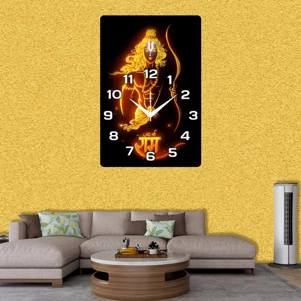 Multicolour_Ram_Ji_New_God_Wood_Wall_Clock_Without_Glass_Matt_Lamition_Size_12_X18_Inch...Look_Awesome_At_Home/Ofiice_Etc.