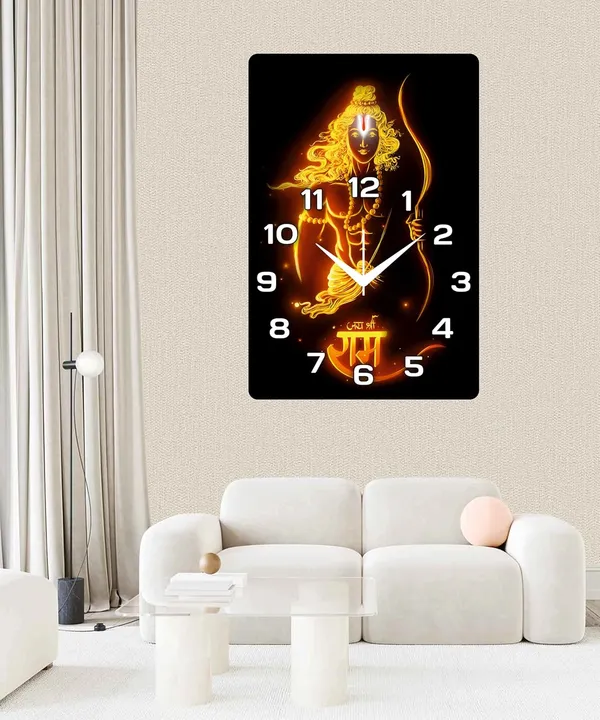 Multicolour_Ram_Ji_New_God_Wood_Wall_Clock_Without_Glass_Matt_Lamition_Size_12_X18_Inch...Look_Awesome_At_Home/Ofiice_Etc.