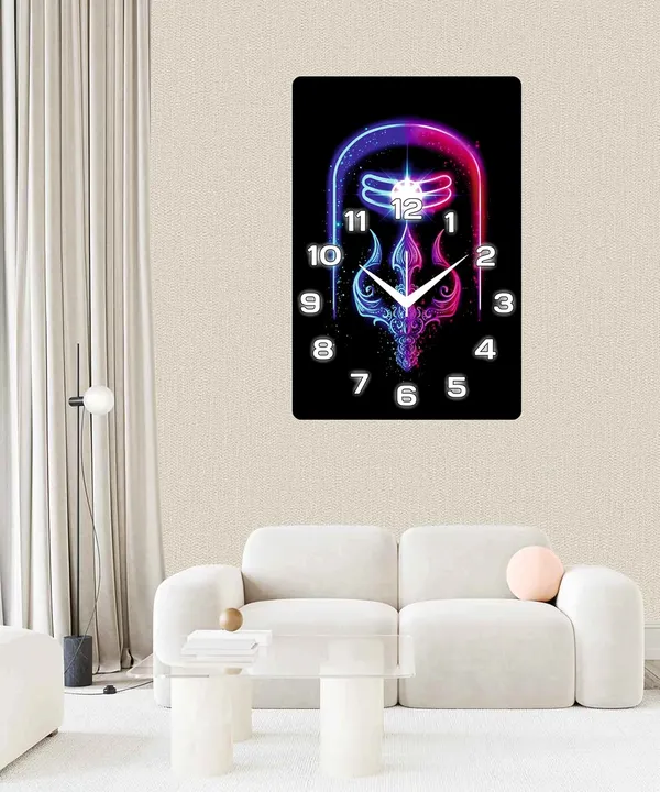 Multicolour_Shiv_New_God_Wood_Wall_Clock_Without_Glass_Matt_Lamition_Size_12_X18_Inch...Look_Awesome_At_Home/Ofiice_Etc.