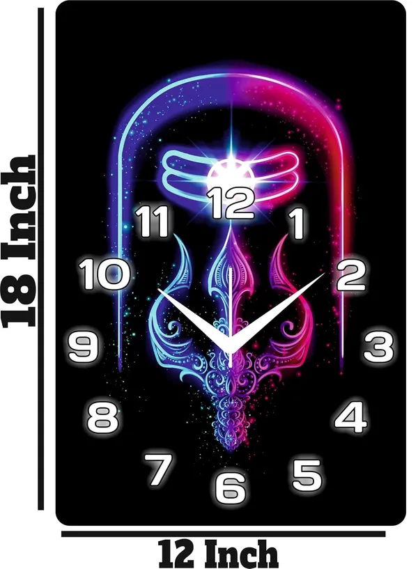 Multicolour_Shiv_New_God_Wood_Wall_Clock_Without_Glass_Matt_Lamition_Size_12_X18_Inch...Look_Awesome_At_Home/Ofiice_Etc.