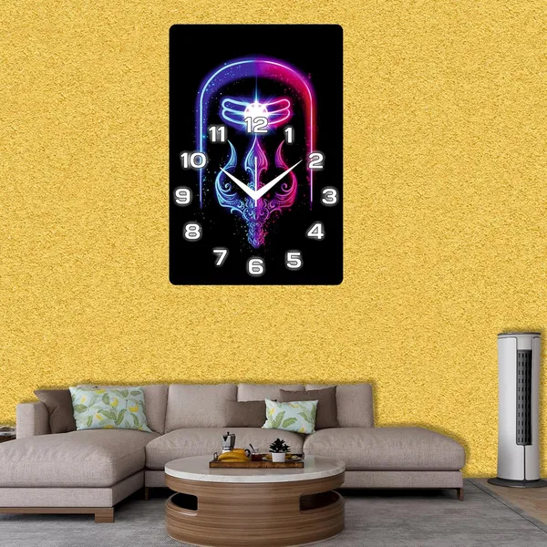 Multicolour_Shiv_New_God_Wood_Wall_Clock_Without_Glass_Matt_Lamition_Size_12_X18_Inch...Look_Awesome_At_Home/Ofiice_Etc.