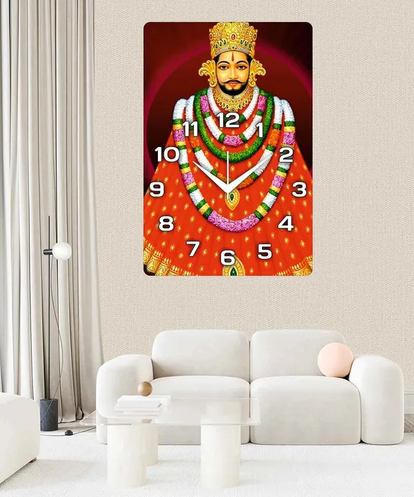 Multicolour_Khatu_Shyam_Ji_Wood_Wall_Clock_Without_Glass_Matt_Lamition_Size_12_X18_Inch...Look_Awesome_At_Home/Ofiice_Etc.