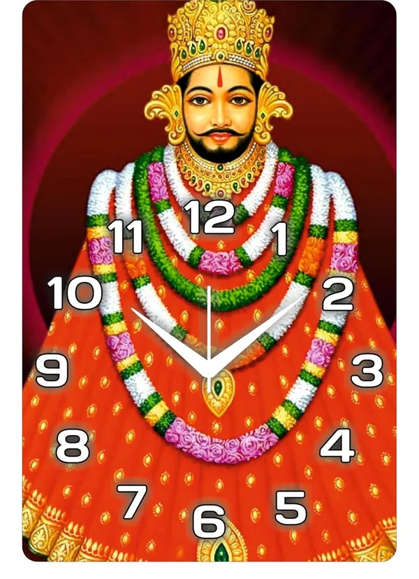 Multicolour_Khatu_Shyam_Ji_Wood_Wall_Clock_Without_Glass_Matt_Lamition_Size_12_X18_Inch...Look_Awesome_At_Home/Ofiice_Etc.