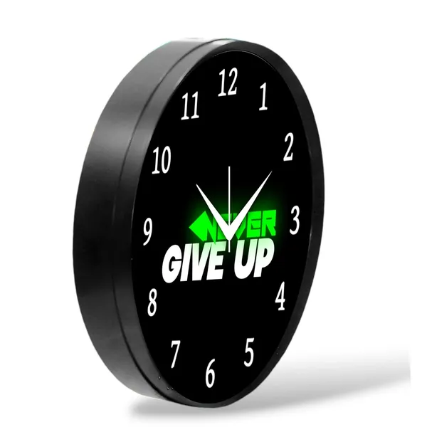 Multicolour_Round_Wall_Clock_Never_Give_Up_26_X_26_X_6_Cm,_Abs_Plastic_Frame_With_Glass_Front_Modern_Decorative_Clock_For_Home,_Office,_Living_Room
