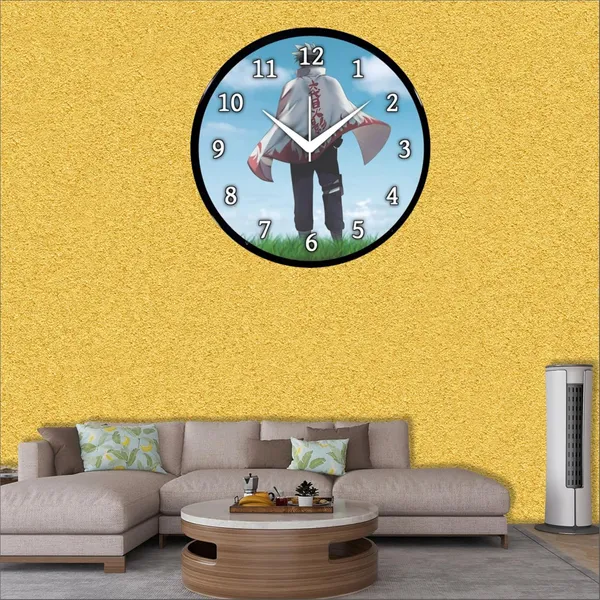 Multicolour_Round_Wall_Clock_Anime_26_X_26_X_6_Cm,_Abs_Plastic_Frame_With_Glass_Front_Modern_Decorative_Clock_For_Home,_Office,_Living_Room
