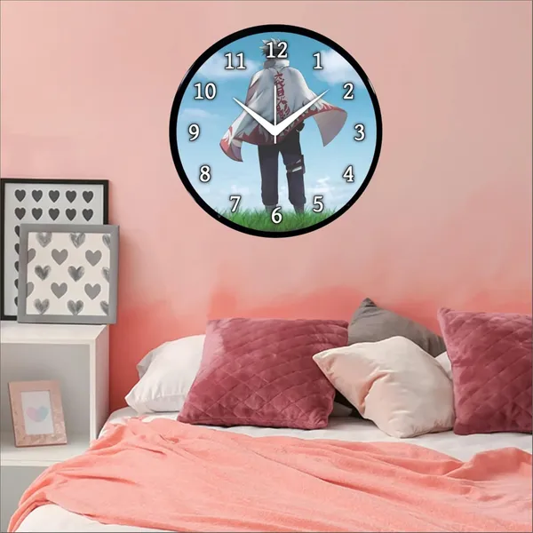 Multicolour_Round_Wall_Clock_Anime_26_X_26_X_6_Cm,_Abs_Plastic_Frame_With_Glass_Front_Modern_Decorative_Clock_For_Home,_Office,_Living_Room