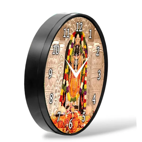 Multicolour_Round_Wall_Clock_Ram_Ji_26_X_26_X_6_Cm,_Abs_Plastic_Frame_With_Glass_Front_Modern_Decorative_Clock_For_Home,_Office,_Living_Room