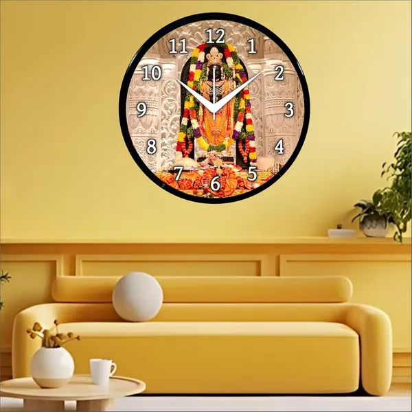 Multicolour_Round_Wall_Clock_Ram_Ji_26_X_26_X_6_Cm,_Abs_Plastic_Frame_With_Glass_Front_Modern_Decorative_Clock_For_Home,_Office,_Living_Room
