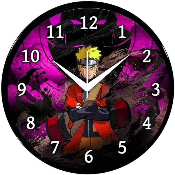 Multicolour_Round_Wall_Clock_Anime_226_X_26_X_6_Cm,_Abs_Plastic_Frame_With_Glass_Front_Modern_Decorative_Clock_For_Home,_Office,_Living_Room