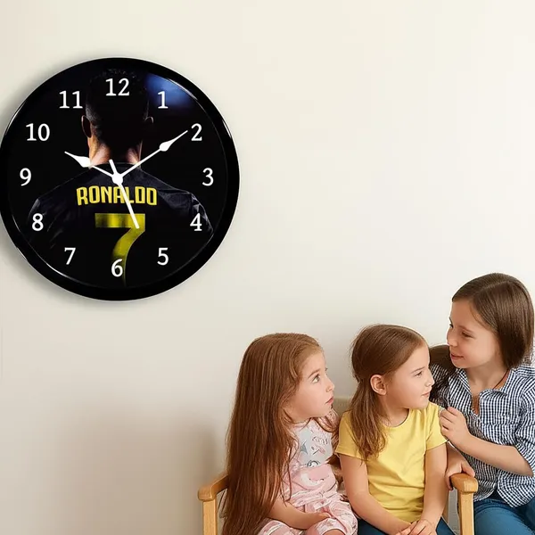 Multicolour_Ronaldo_Football_Theme_Wall_Clock_28_Cm_|_Abs_Plastic_Designer_Clock_With_Glass_Front_|_Modern_Decorative_Wall_Clock_For_Home,_Living_Room,_Bedroom,_Office