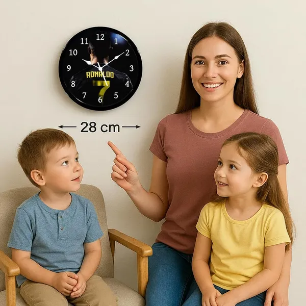 Multicolour_Ronaldo_Football_Theme_Wall_Clock_28_Cm_|_Abs_Plastic_Designer_Clock_With_Glass_Front_|_Modern_Decorative_Wall_Clock_For_Home,_Living_Room,_Bedroom,_Office