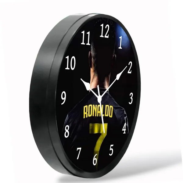 Multicolour_Ronaldo_Football_Theme_Wall_Clock_28_Cm_|_Abs_Plastic_Designer_Clock_With_Glass_Front_|_Modern_Decorative_Wall_Clock_For_Home,_Living_Room,_Bedroom,_Office