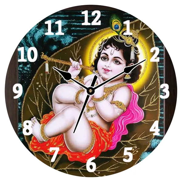 Multicolour_Bal_Krishna_Round_Mdf_Wooden_Wall_Clock_|_Without_Glass_Decorative_Analog_Wall_Clock_For_Home,_Living_Room,_Bedroom_&_Office_|_Traditional_Indian_Wall_Decor,_(28_X_28_X_1.5_Cm)