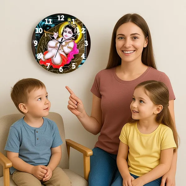 Multicolour_Bal_Krishna_Round_Mdf_Wooden_Wall_Clock_|_Without_Glass_Decorative_Analog_Wall_Clock_For_Home,_Living_Room,_Bedroom_&_Office_|_Traditional_Indian_Wall_Decor,_(28_X_28_X_1.5_Cm)