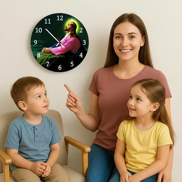 Multicolour_Jesus_Round_Mdf_Wooden_Wall_Clock_Without_Glass_28_Cm_Decorative_Analog_Wall_Clock_For_Home,_Living_Room,_Bedroom,_Office_&_Wall_Decor