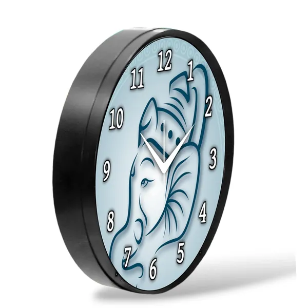 Multicolour_Lord_Ganesha_Wall_Clock_26_X_26_Cm_|_Abs_Plastic_Frame_With_Glass_Front_|_Modern_Decorative_Analog_Clock_For_Home,_Office,_Living_Room_&_Bedroom