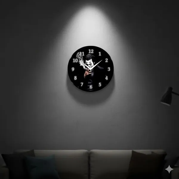 Multicolour_Joker_Theme_Wall_Clock_|_Round_Analog_Decorative_Clock_With_Abs_Plastic_Frame_&_Glass_Front_|_Stylish_Wall_Decor_For_Bedroom,_Living_Room,_Office_&_Study_Room_(26_X_26_X_6_Cm)