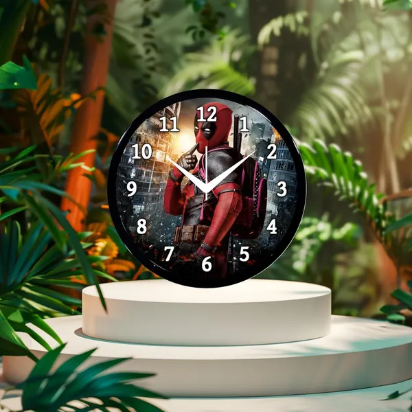 Multicolour_Dedpol_Cartoon_Wall_Clock_28_X_28_X_6_Cm_-_Superhero_Design_Round_Clock_For_Kids_Room,_Bedroom_&_Home_Decor