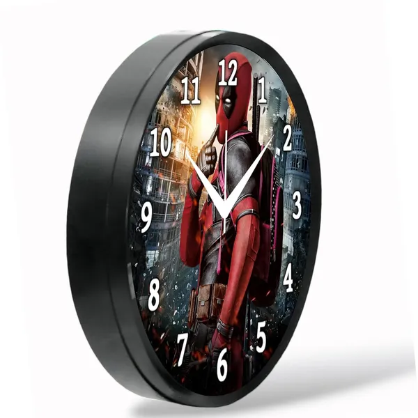 Multicolour_Dedpol_Cartoon_Wall_Clock_28_X_28_X_6_Cm_-_Superhero_Design_Round_Clock_For_Kids_Room,_Bedroom_&_Home_Decor