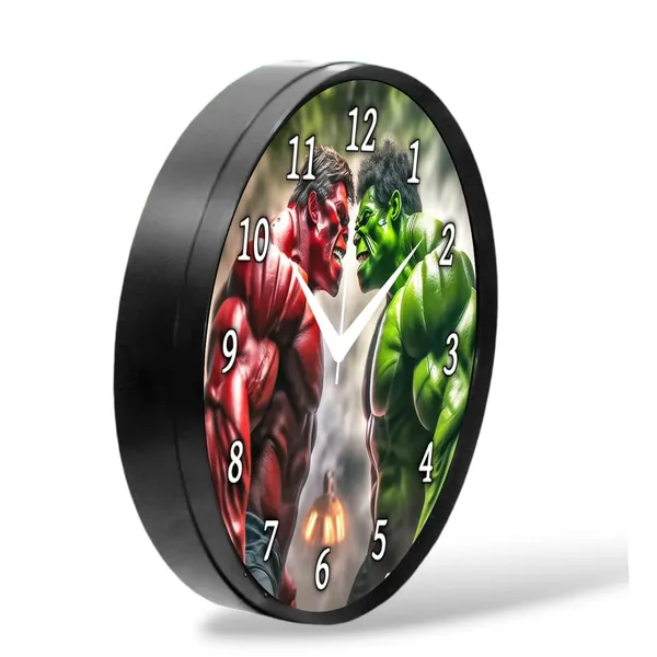 Multicolour_Round_Wall_Clock_28_X_28_X_6_Cm_|_Superhero_Hulk_Themed_Analog_Decorative_Clock_|_Modern_Wall_Decor_For_Home,_Kids_Room,_Bedroom,_Living_Room_&_Office