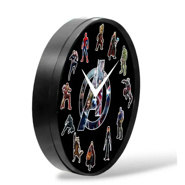 Multicolour_Round_Wall_Clock_28_X_28_X_6_Cm_|_Superhero_Avengrsthemed_Analog_Decorative_Clock_|_Stylish_Wall_Decor_For_Kids_Room,_Bedroom,_Living_Room_&_Office
