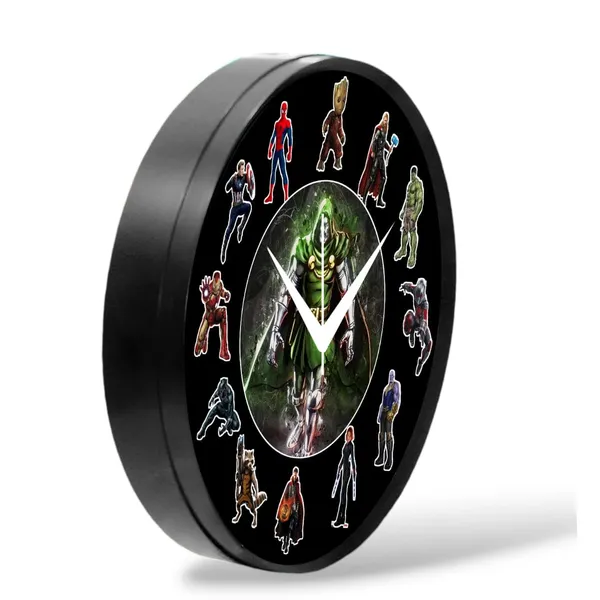 Multicolour_Round_Wall_Clock_28_X_28_X_6_Cm_|_Superheroavengs_Villain_Doom_Themed_Analog_Decorative_Clock_|_Stylish_Wall_Decor_For_Kids_Room,_Bedroom,_Living_Room_&_Office