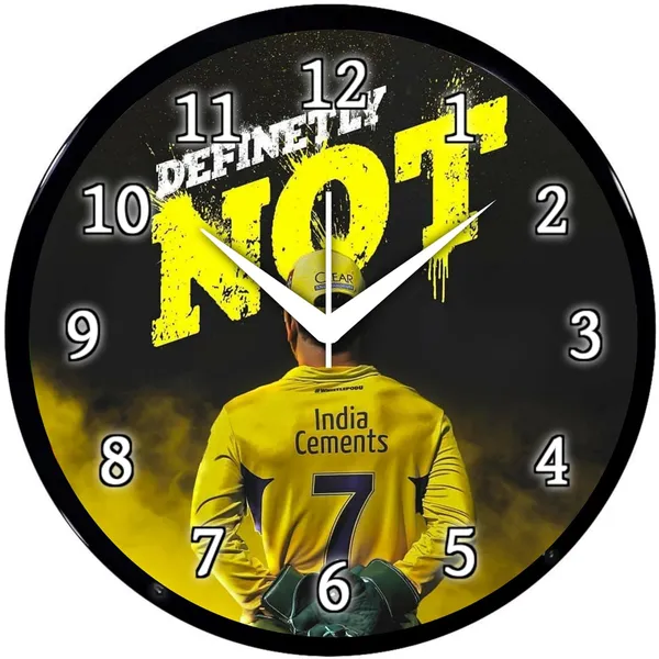 Multicolour_Decorative_Wall_Clock_26_X_26_X_6_Cm_Black_&_Yellow_Round_Design_With_Cricket_Theme_Definitely_Not_Stylish_Wall_Decor_For_Home,_Bedroom,_Living_Room_&_Office