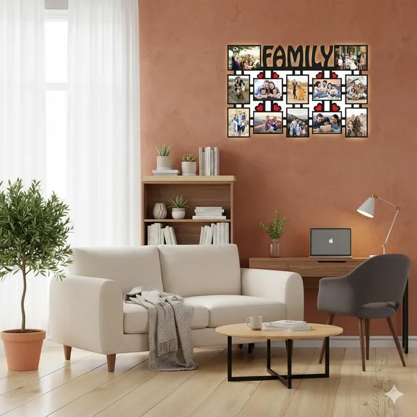 Multicolour_Medium_Density_Wood_Board_12_Rectangular_Photos_Customized_Family_Or_Name_Collage_Frame|Customized_For_Anniversary,_Birthday_And_All_Occasions_Frame_With_Name_12X18_Inch,_Family