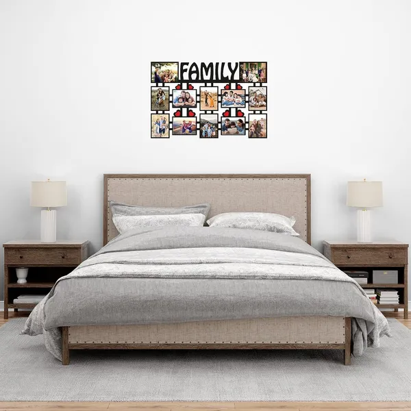 Multicolour_Medium_Density_Wood_Board_12_Rectangular_Photos_Customized_Family_Or_Name_Collage_Frame|Customized_For_Anniversary,_Birthday_And_All_Occasions_Frame_With_Name_12X18_Inch,_Family