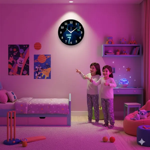 Multicolour_Ms_Dhoni_Wall_Clock_26_X_26_Cm_Decorative_Analog_Wall_Clock_For_Home,_Bedroom,_Living_Room_&_Office_Decor