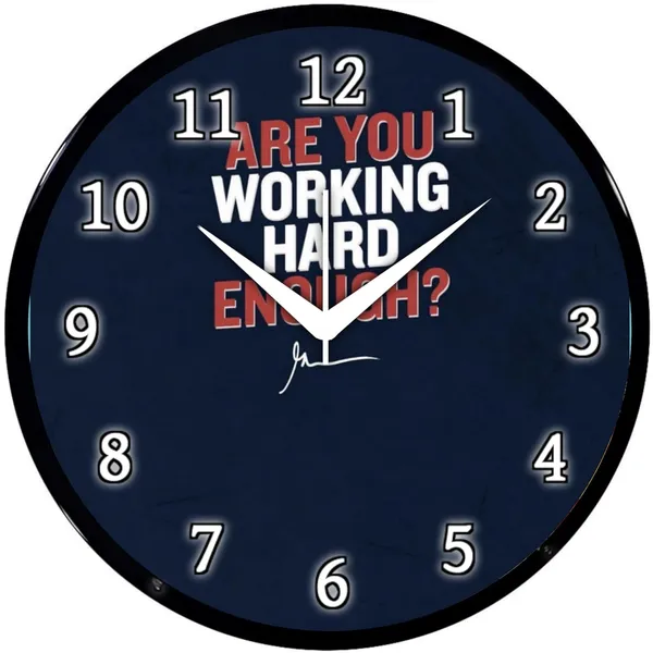 Multicolour_Motivational_Quote_Wall_Clock_Are_You_Working_Hard_Enough?_Round_Analog_Clock_For_Home_&_Office_Decor_(26_X_26_X_6_Cm)