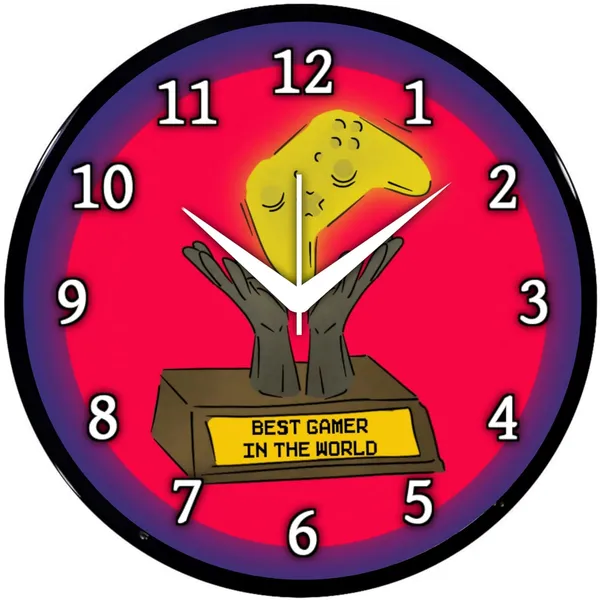 Multicolour_Gaming_Theme_Wall_Clock_Best_Gamer_In_The_World_Round_Analog_Clock_For_Bedroom,_Living_Room_&_Game_Zone_Decor_(26_X_26_X_6_Cm)