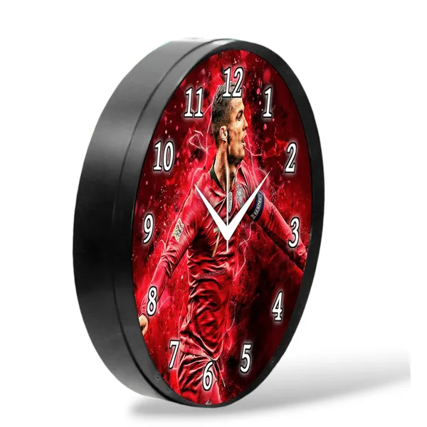Multicolour_Cristiano_Ronaldo_Wall_Clock_Football_Star_Theme_Round_Analog_Clock_For_Bedroom,_Living_Room_&_Sports_Lovers_Decor_(26_X_26_X_6_Cm)