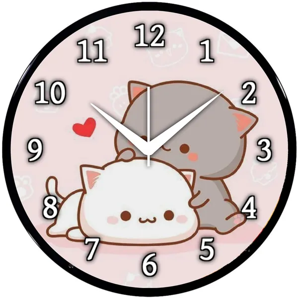 Multicolour_Cute_Cartoon_Cat_Wall_Clock_Round_Analog_Decorative_Clock_For_Kids_Room,_Bedroom_&_Home_Decor_(26_X_26_X_6_Cm)