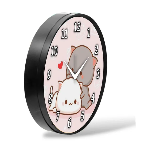 Multicolour_Cute_Cartoon_Cat_Wall_Clock_Round_Analog_Decorative_Clock_For_Kids_Room,_Bedroom_&_Home_Decor_(26_X_26_X_6_Cm)