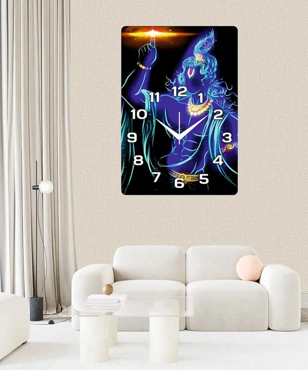Multicolour_Krishna_New_God_Wood_Wall_Clock_Without_Glass_Matt_Lamition_Size_12_X18_Inch...Look_Awesome_At_Home/Ofiice_Etc._New
