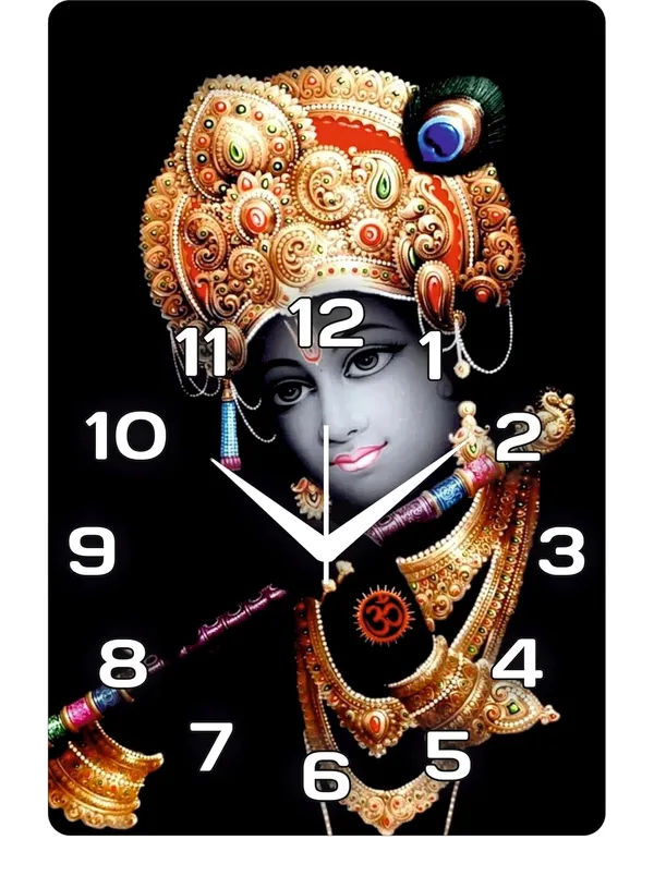 Multicolour_Krishna_Design_Mdf_Wooden_Wall_Clock_|_12_X_18_Inch_Premium_Religious_Decor_For_Home,_Pooja_Room_&_Gift